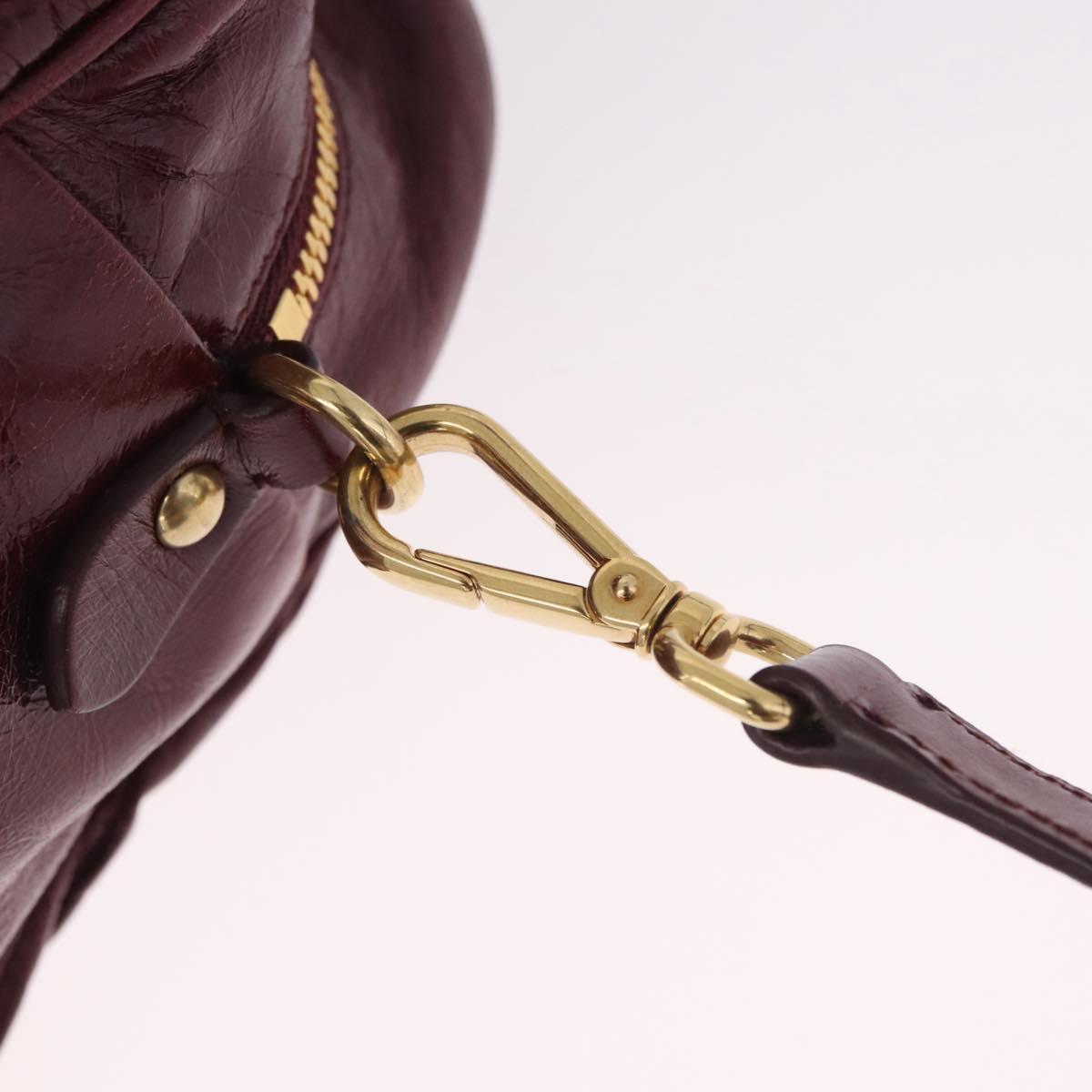 Miu Miu Matelasse Hand Bag Leather 2way Red Gold Auth 212705M