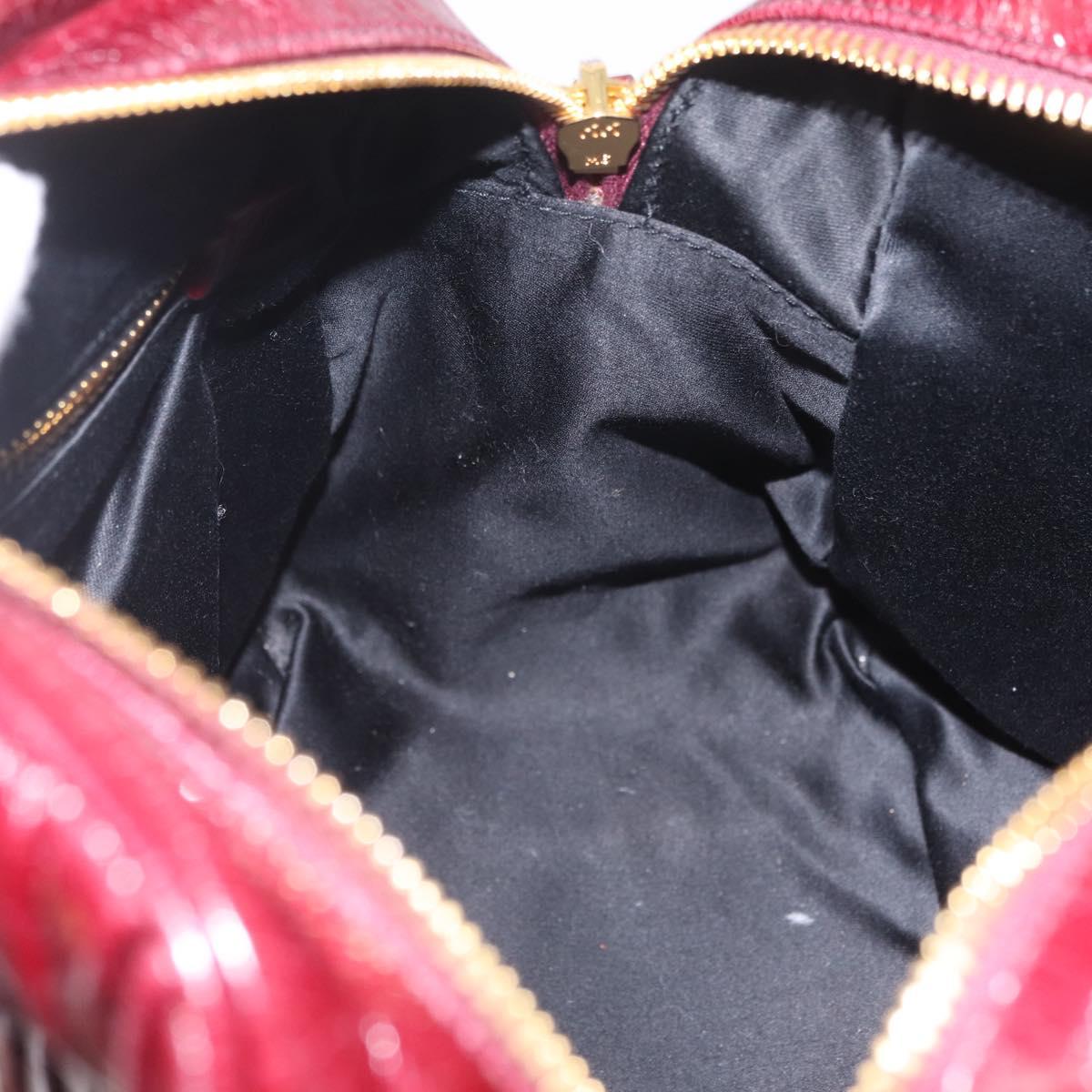Miu Miu Matelasse Hand Bag Leather 2way Red Gold Auth 212705M