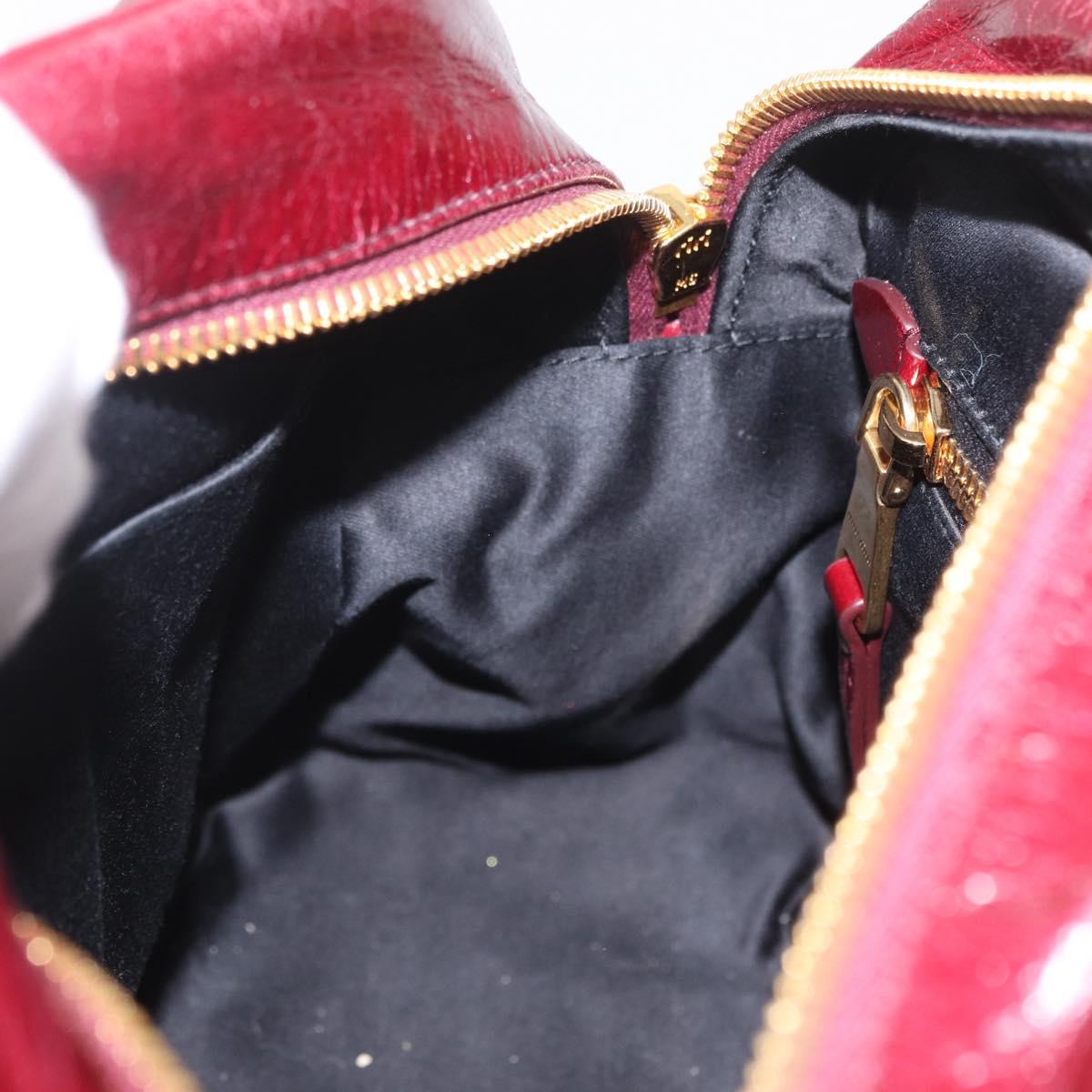 Miu Miu Matelasse Hand Bag Leather 2way Red Gold Auth 212705M