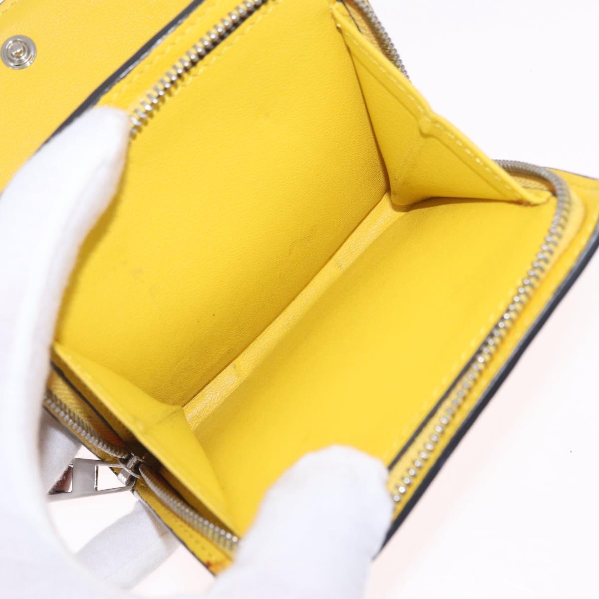 LOEWE x Studio Ghibli Medium Totoro Wallet Leather Yellow Silver Auth 212706M