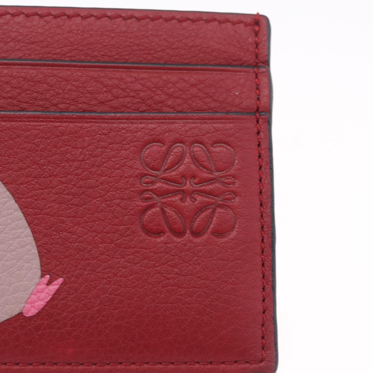 LOEWE x Studio Ghibli Baby Mouse Card Case Leather Red Auth 212707SM