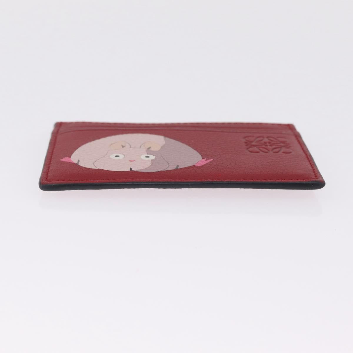 LOEWE x Studio Ghibli Baby Mouse Card Case Leather Red Auth 212707SM
