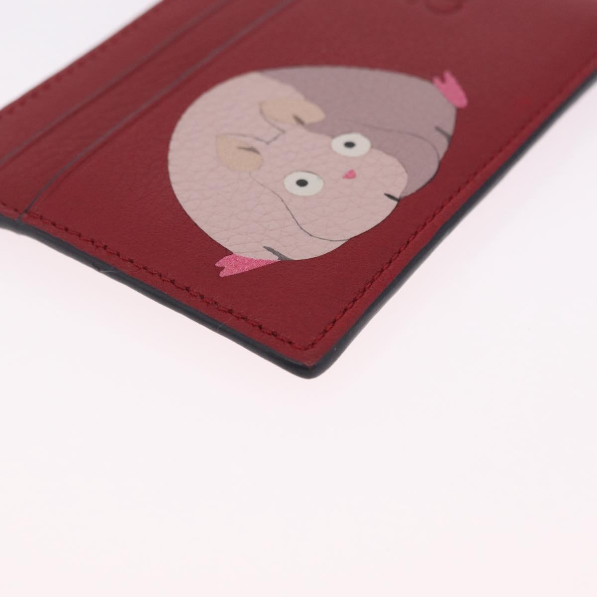 LOEWE x Studio Ghibli Baby Mouse Card Case Leather Red Auth 212707SM