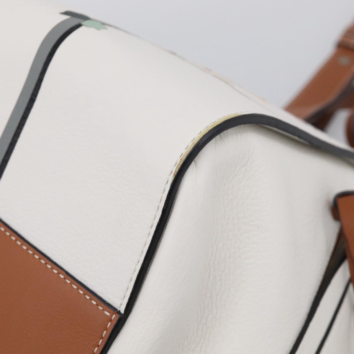 LOEWE Hammock Mini Hand Bag Leather 2way White Silver Auth 212709SM