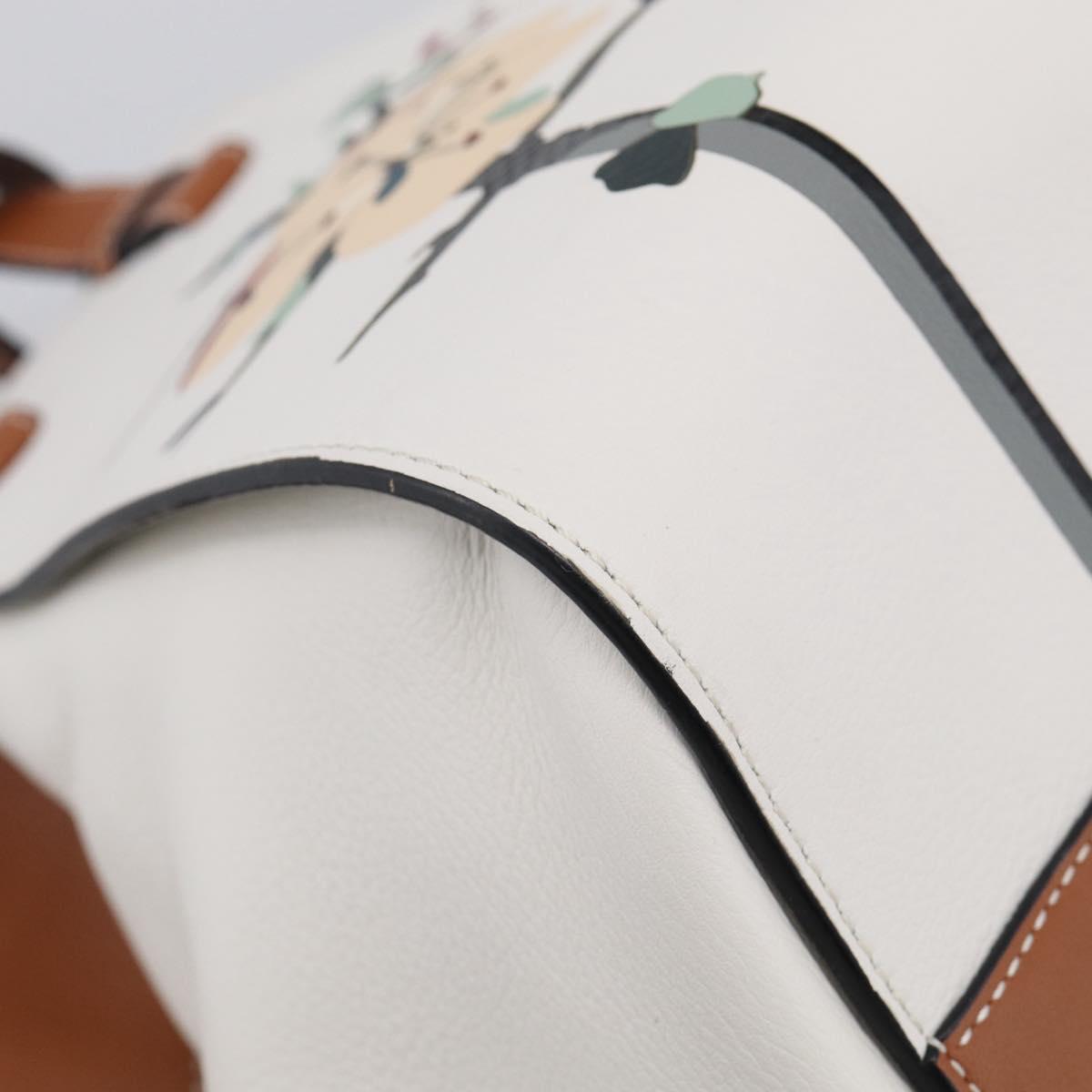 LOEWE Hammock Mini Hand Bag Leather 2way White Silver Auth 212709SM