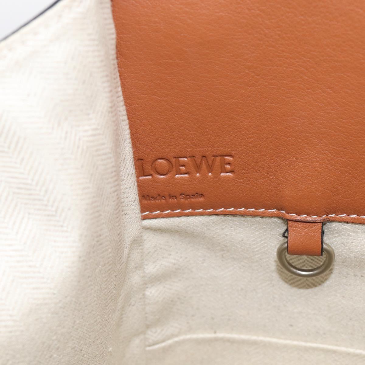 LOEWE Hammock Mini Hand Bag Leather 2way White Silver Auth 212709SM