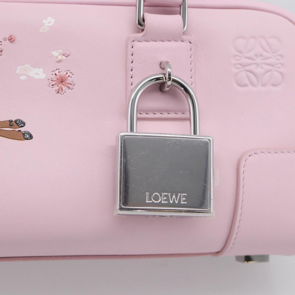 LOEWE x Suna Fujita Hammock 23 Bag Leather 2way Pink Silver Auth 212710SM