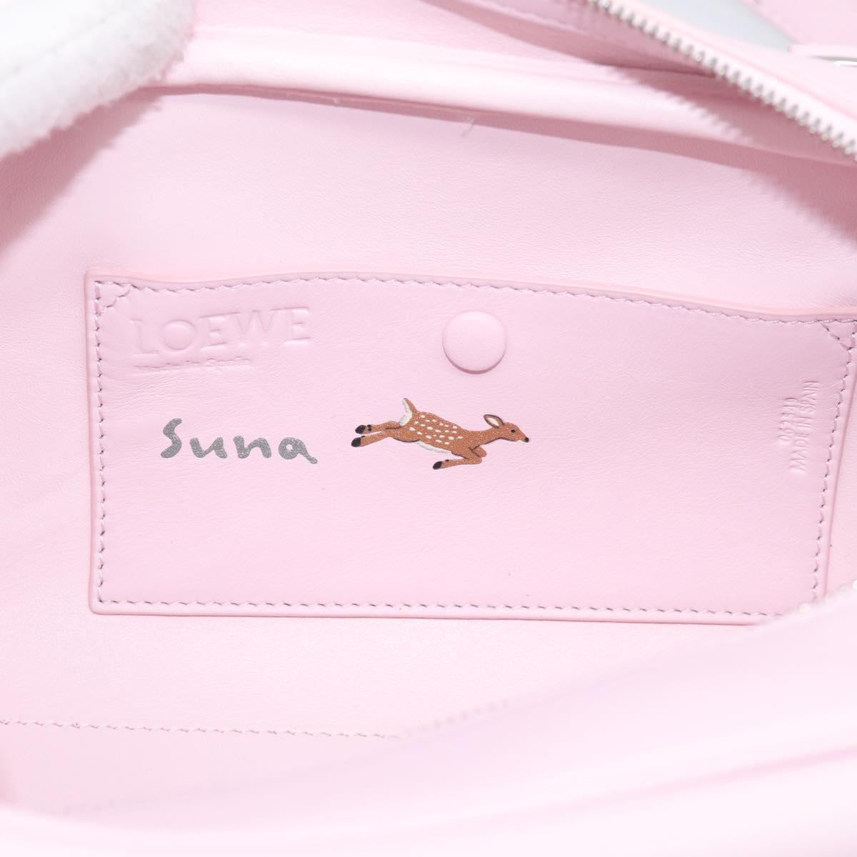 LOEWE x Suna Fujita Hammock 23 Bag Leather 2way Pink Silver Auth 212710SM