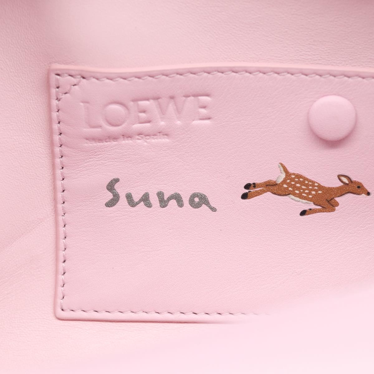LOEWE x Suna Fujita Hammock 23 Bag Leather 2way Pink Silver Auth 212710SM