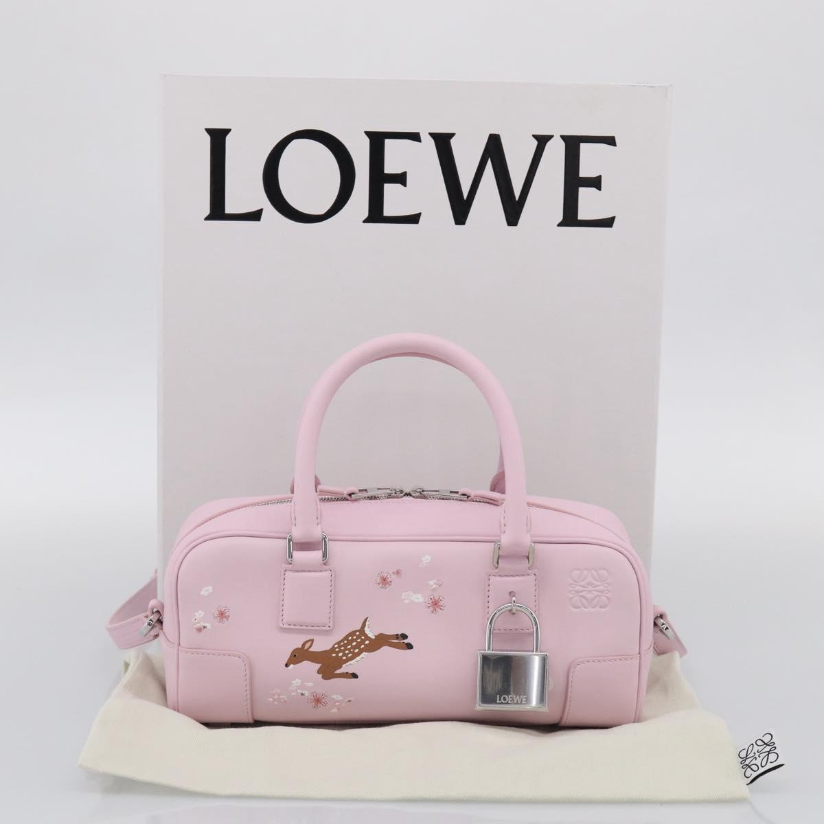 LOEWE x Suna Fujita Hammock 23 Bag Leather 2way Pink Silver Auth 212710SM