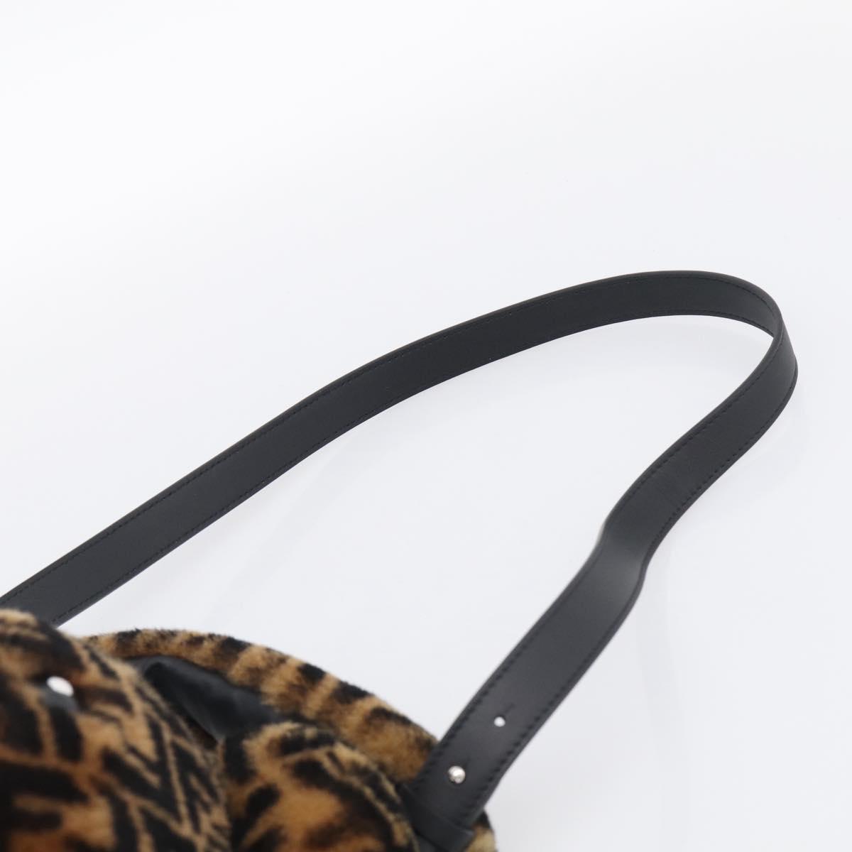 FENDI Zucca Canvas Hand Bag Bore 2way Black Brown Auth 212712SM