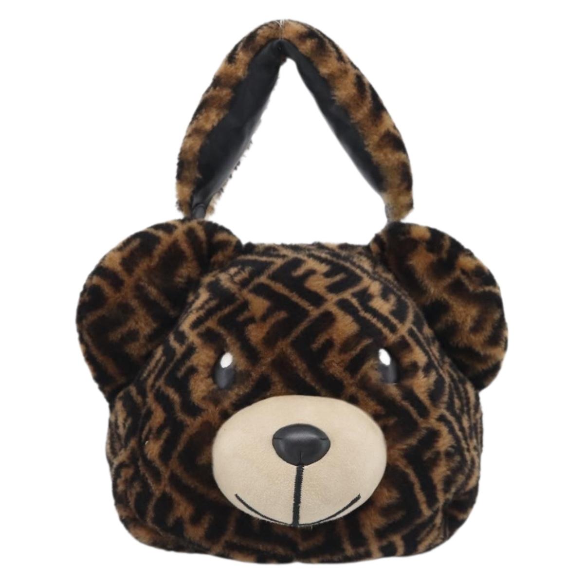 FENDI Zucca Canvas Hand Bag Bore 2way Black Brown Auth 212712SM
