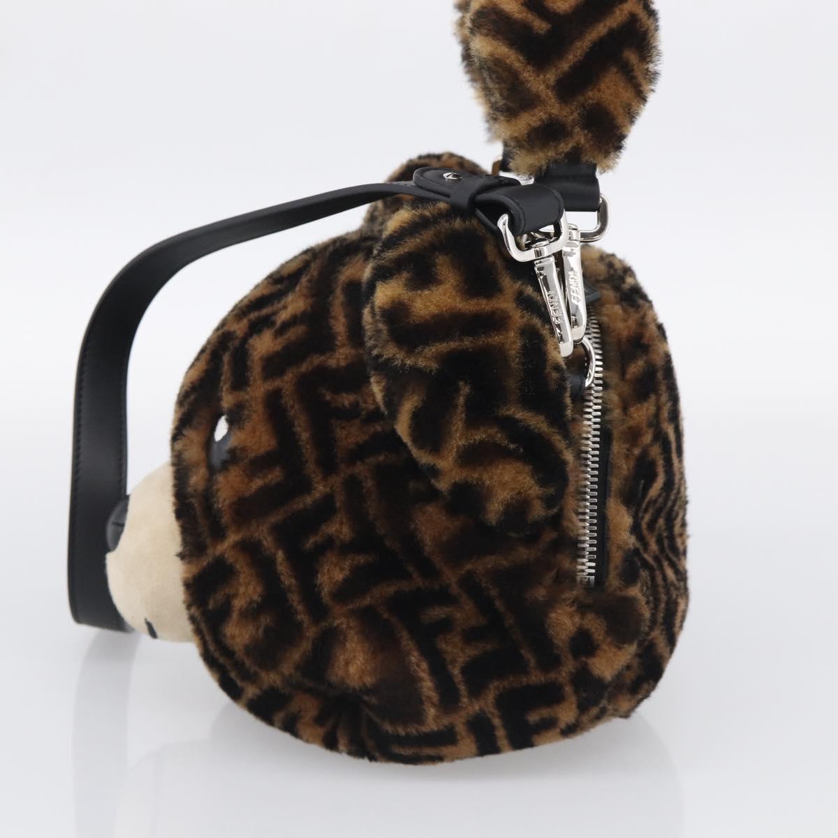 FENDI Zucca Canvas Hand Bag Bore 2way Black Brown Auth 212712SM