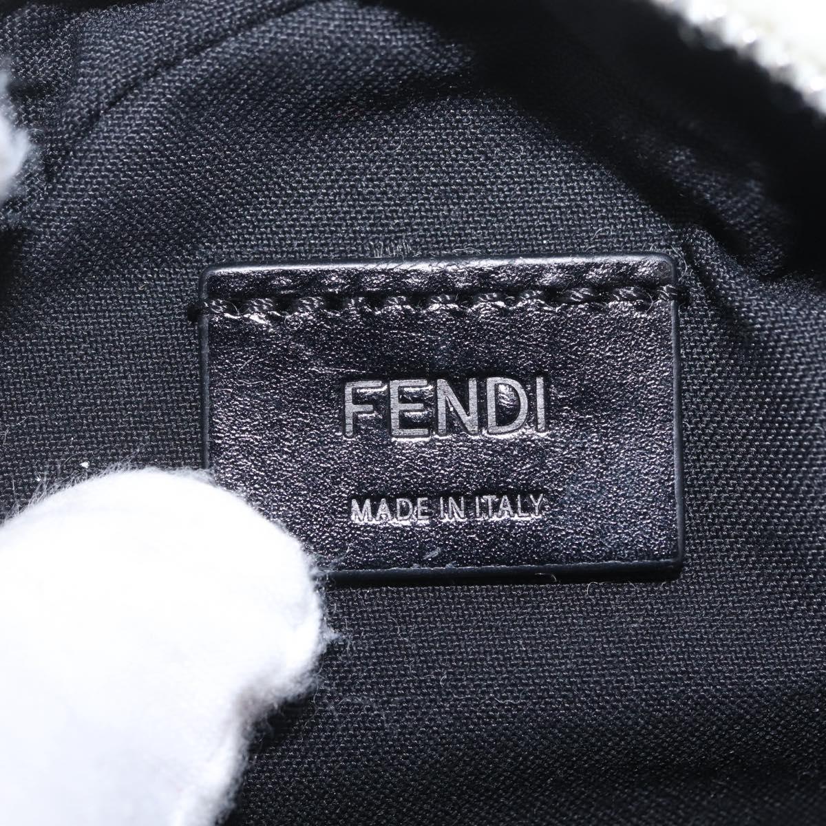 FENDI Rice Ball Shoulder Bag Mouton White Silver Auth 212713SM
