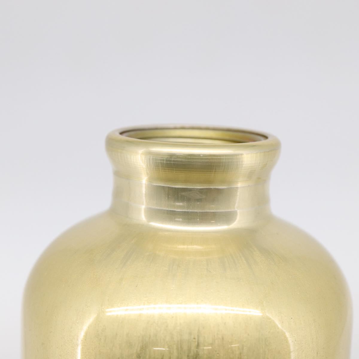 CHANEL COCO Mark Quilted Water Bottle Leather Black Gold CC Auth 212714SM