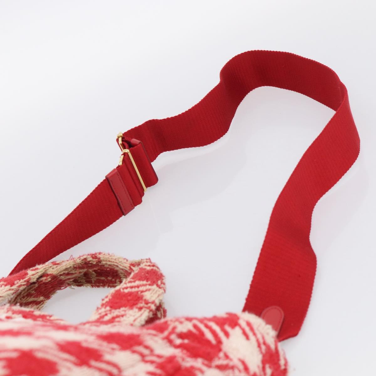 Miu Miu Hand Bag Pile 2way Red Gold Auth 212716