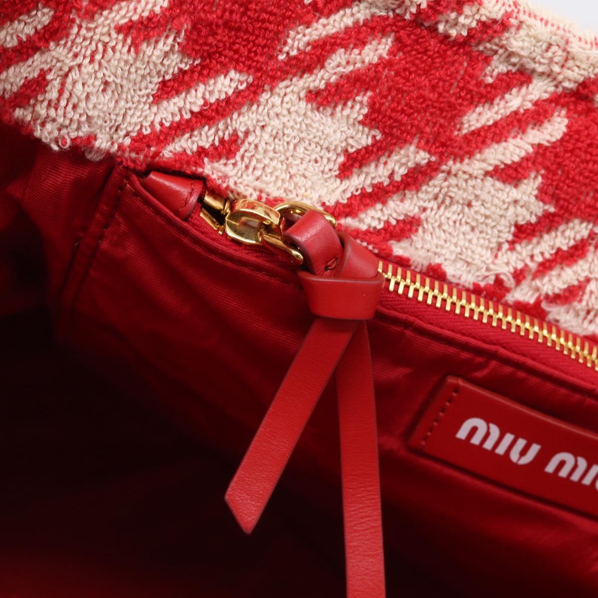 Miu Miu Hand Bag Pile 2way Red Gold Auth 212716