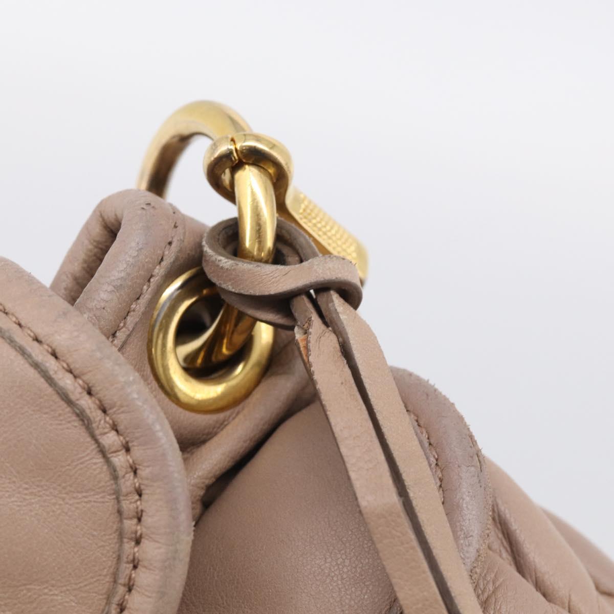 Miu Miu Matelasse Hand Bag Leather 2way Pink Gold Auth 212719A