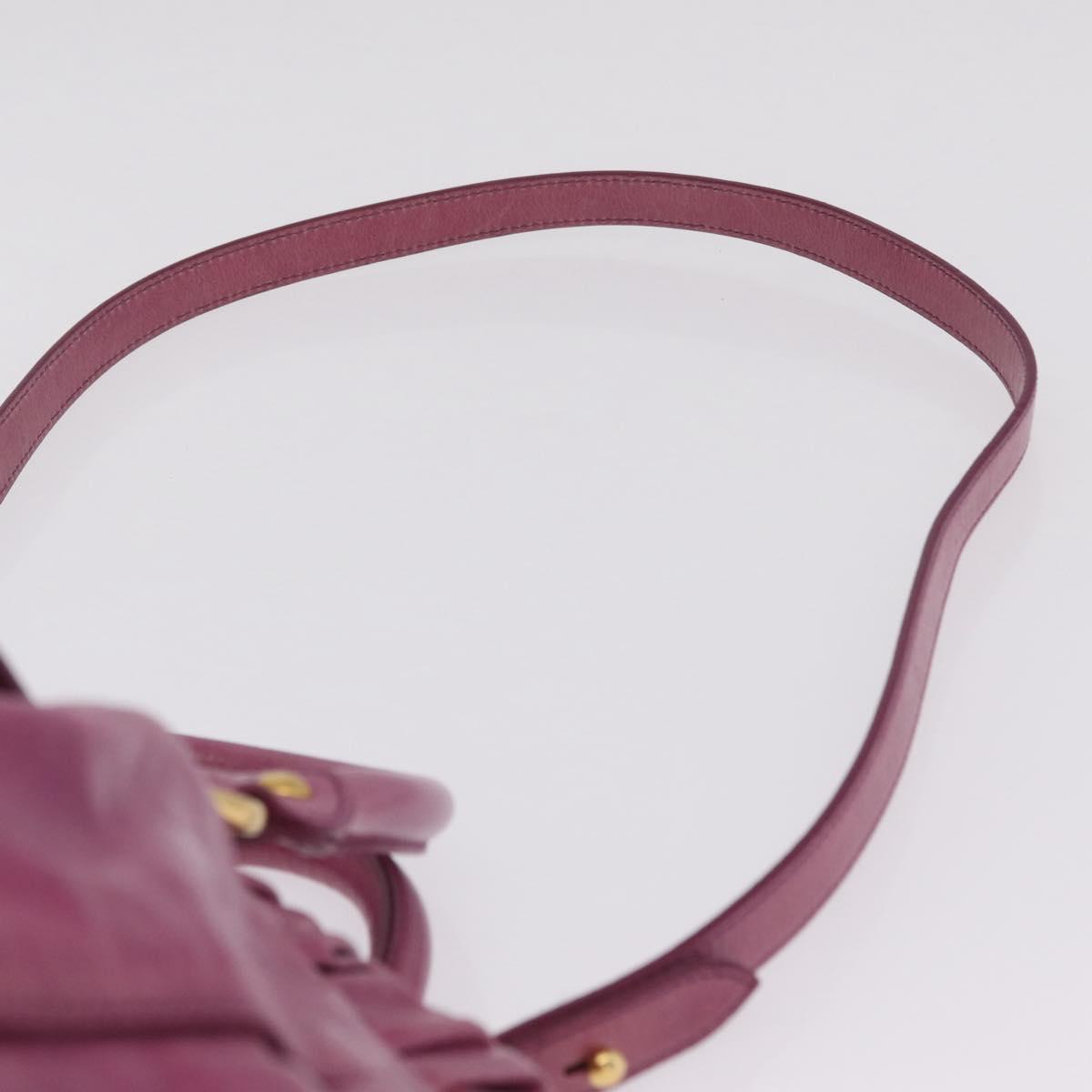 Miu Miu Hand Bag Leather 2way Pink Gold Auth 212720M