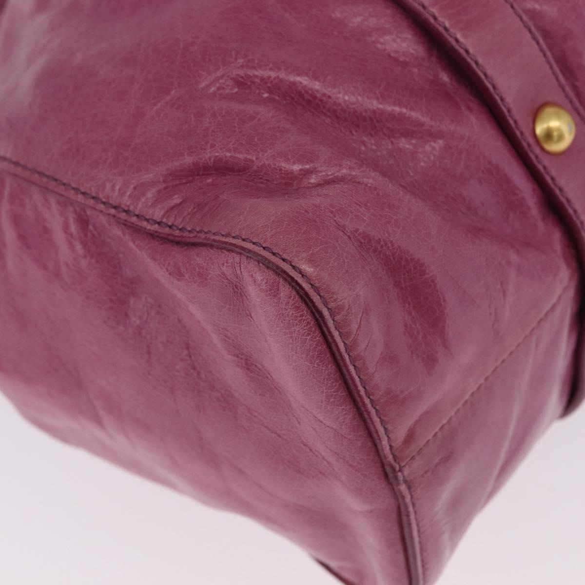 Miu Miu Hand Bag Leather 2way Pink Gold Auth 212720M