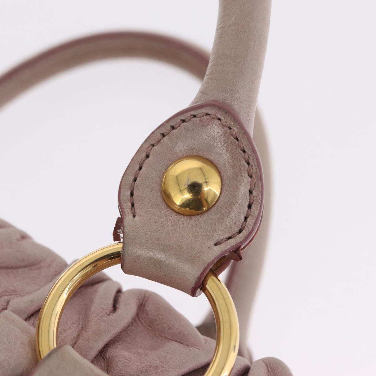 Miu Miu Hand Bag Leather 2way Pink Gold Auth 212726V