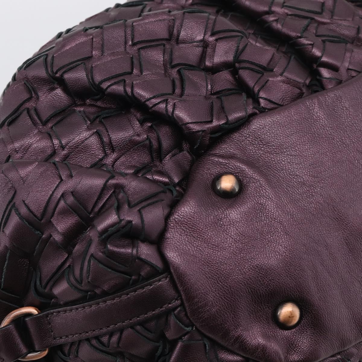 Miu Miu Hand Bag Leather Purple Gold Auth 212728SAM