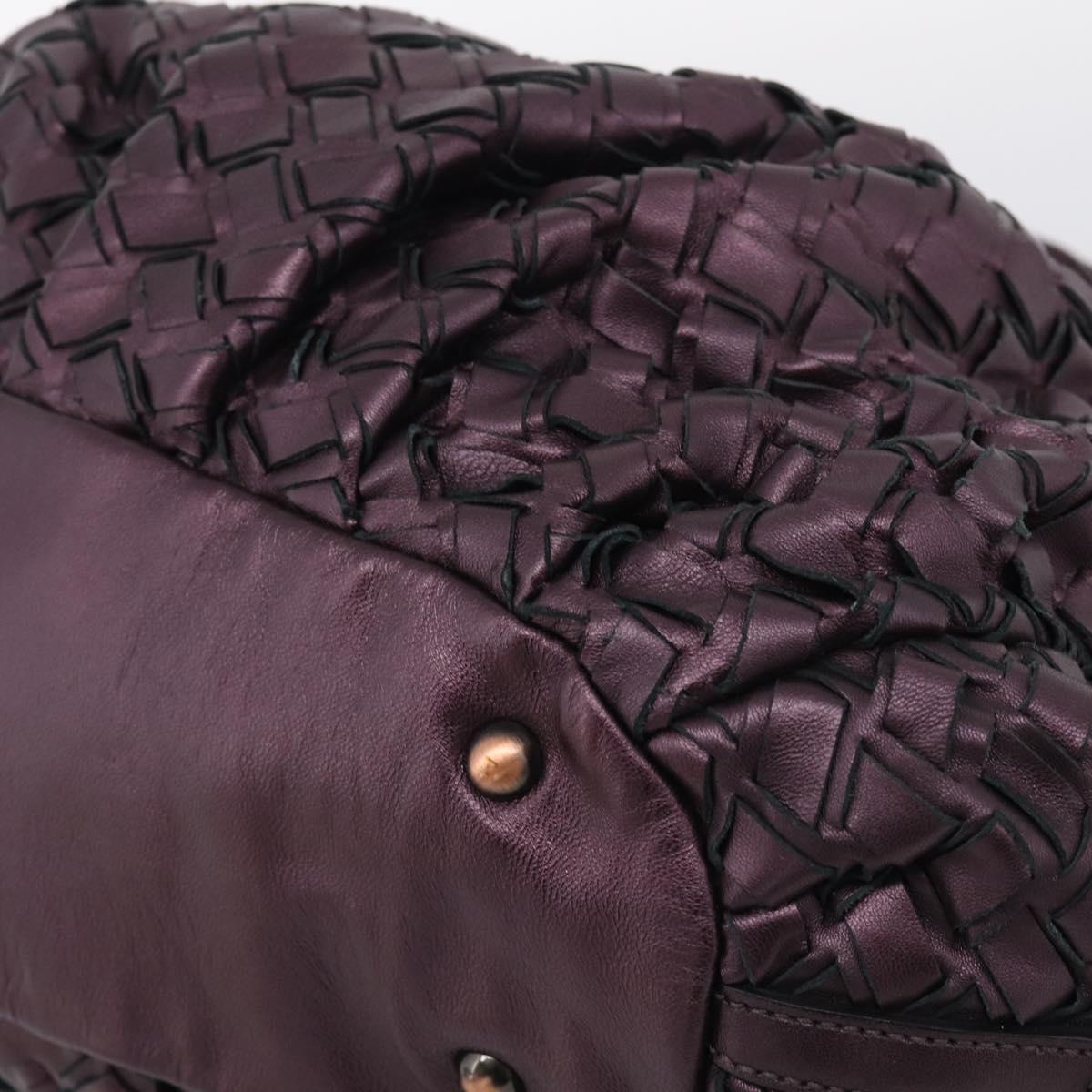 Miu Miu Hand Bag Leather Purple Gold Auth 212728SAM