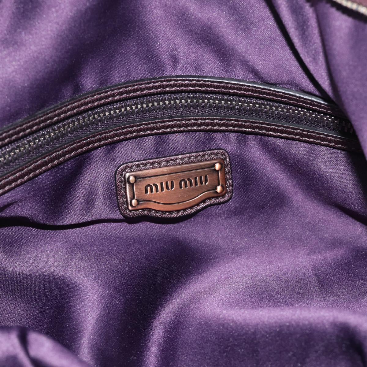 Miu Miu Hand Bag Leather Purple Gold Auth 212728SAM