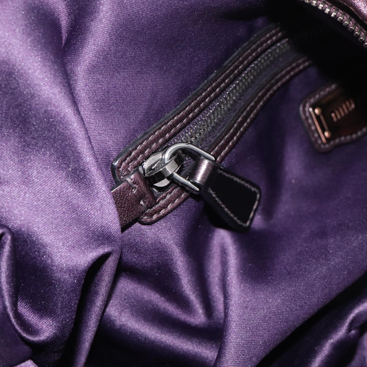 Miu Miu Hand Bag Leather Purple Gold Auth 212728SAM