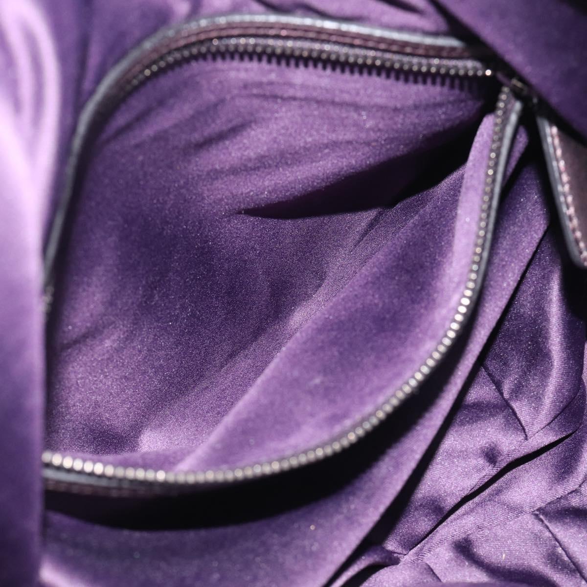 Miu Miu Hand Bag Leather Purple Gold Auth 212728SAM