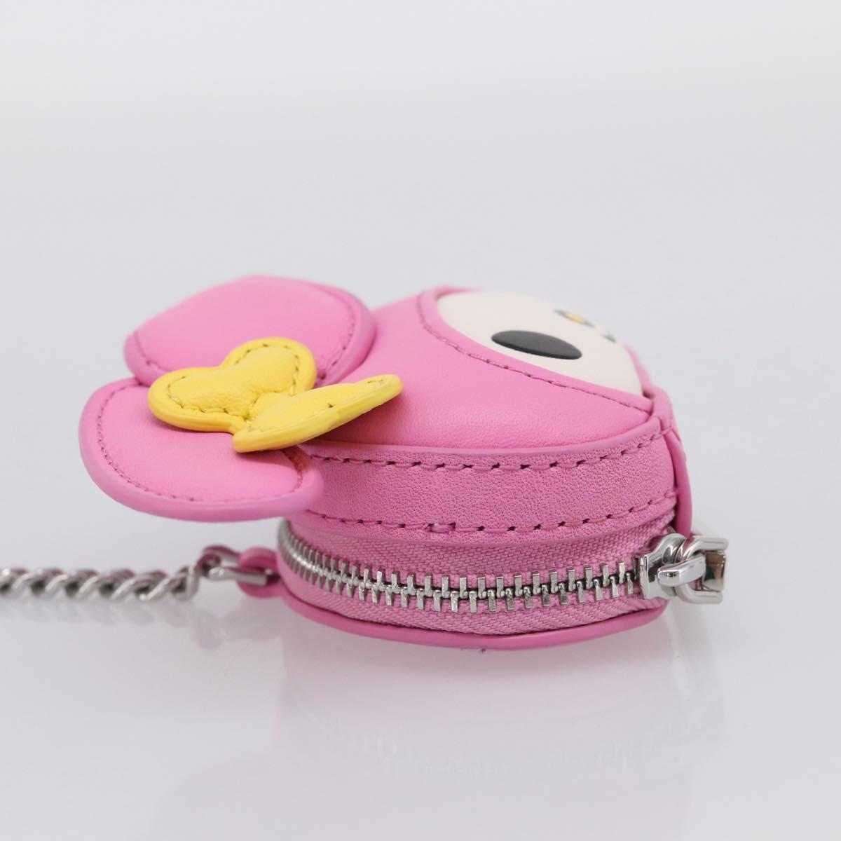 kate spade x Sanrio My Melody Bag Charm Leather Pink Silver Auth 212730M