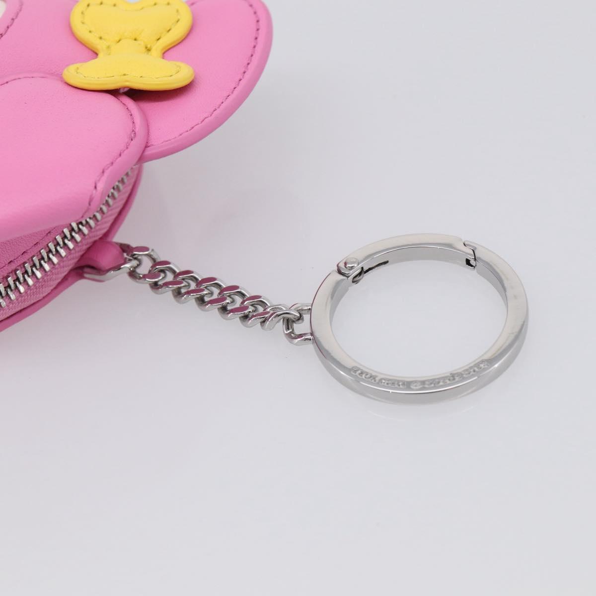 kate spade x Sanrio My Melody Bag Charm Leather Pink Silver Auth 212730M