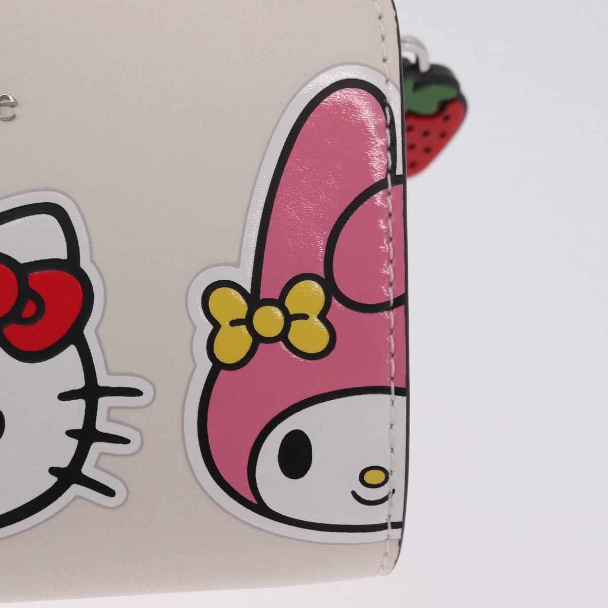 kate spade x Sanrio My Melody Kitty Kuromi Wallet Leather White Auth 212731M