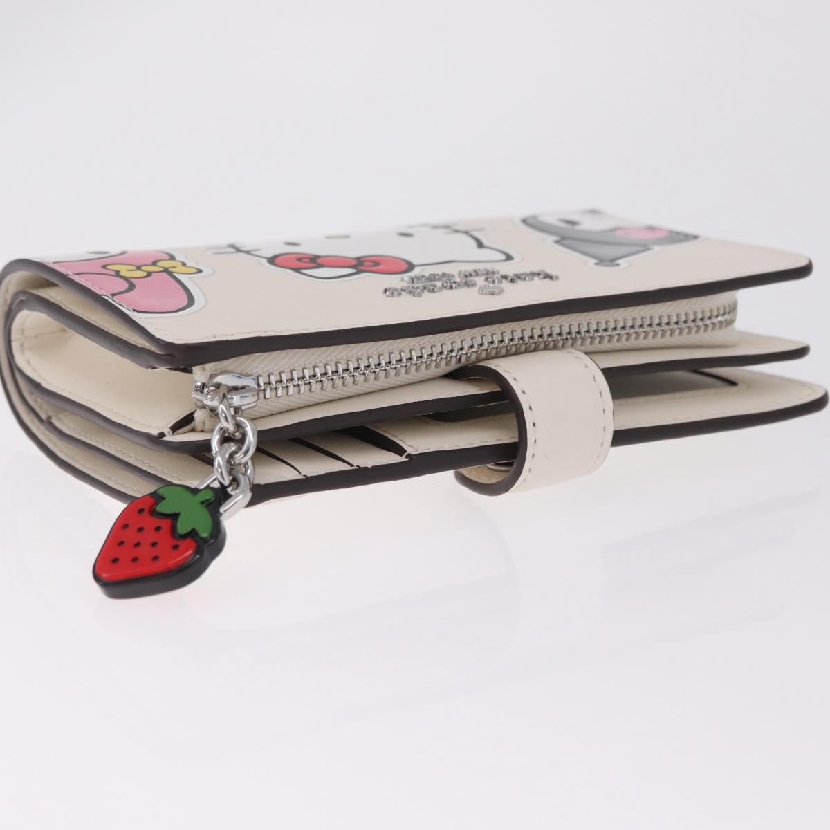 kate spade x Sanrio My Melody Kitty Kuromi Wallet Leather White Auth 212731M