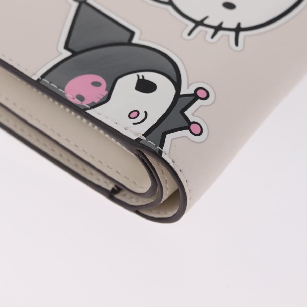 kate spade x Sanrio My Melody Kitty Kuromi Wallet Leather White Auth 212731M