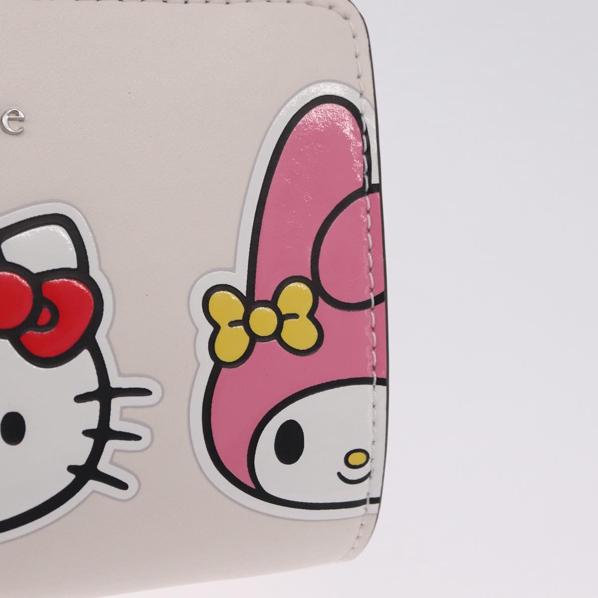 kate spade x Sanrio My Melody Kitty Kuromi Wallet Leather Silver Auth 212732A