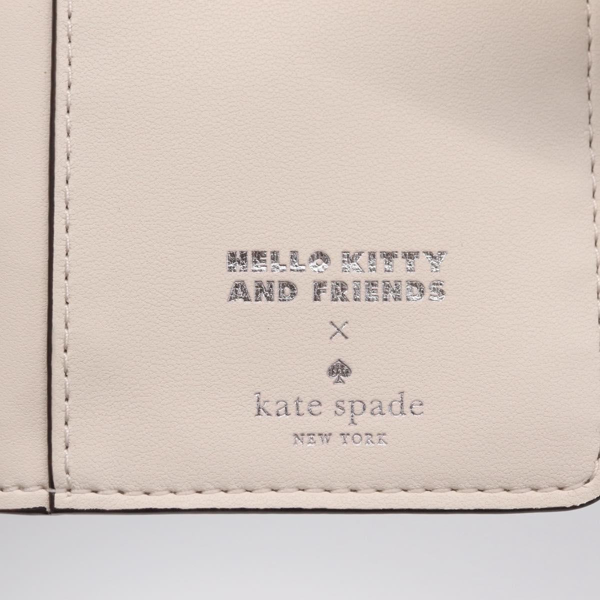 kate spade x Sanrio My Melody Kitty Kuromi Wallet Leather Silver Auth 212732A