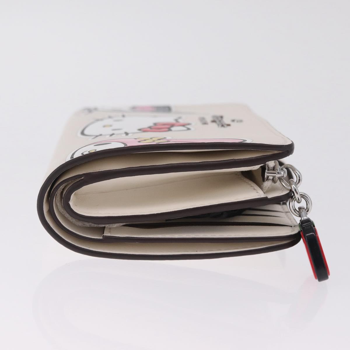 kate spade x Sanrio My Melody Kitty Kuromi Wallet Leather Silver Auth 212732A