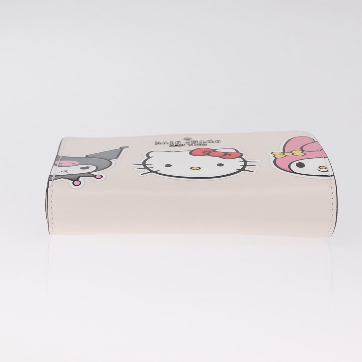 kate spade x Sanrio My Melody Kitty Kuromi Wallet Leather Silver Auth 212732A