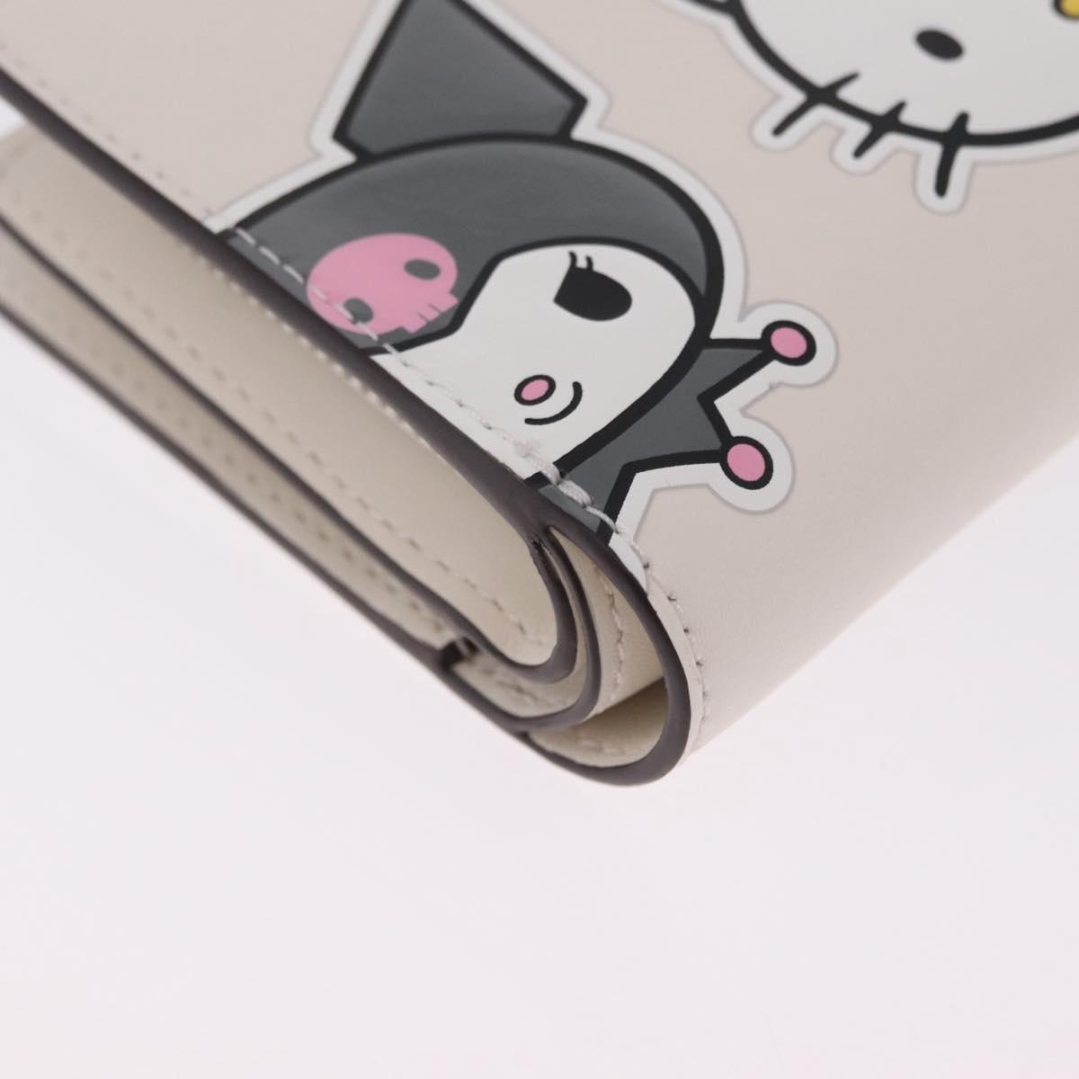 kate spade x Sanrio My Melody Kitty Kuromi Wallet Leather Silver Auth 212732A