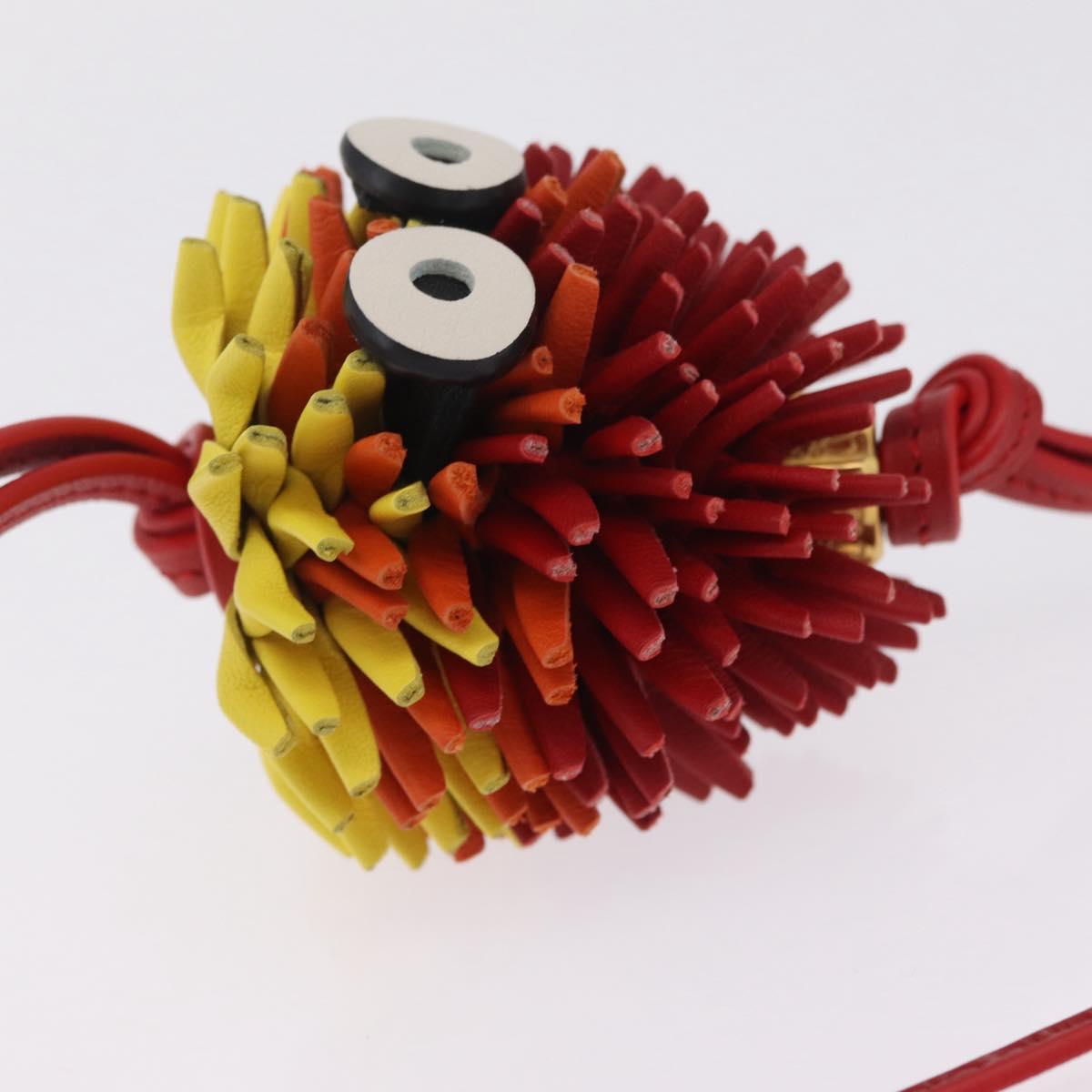 LOEWE x Studio Ghibli Calcifer Bag Charm Leather Red Gold Auth 212733SAM