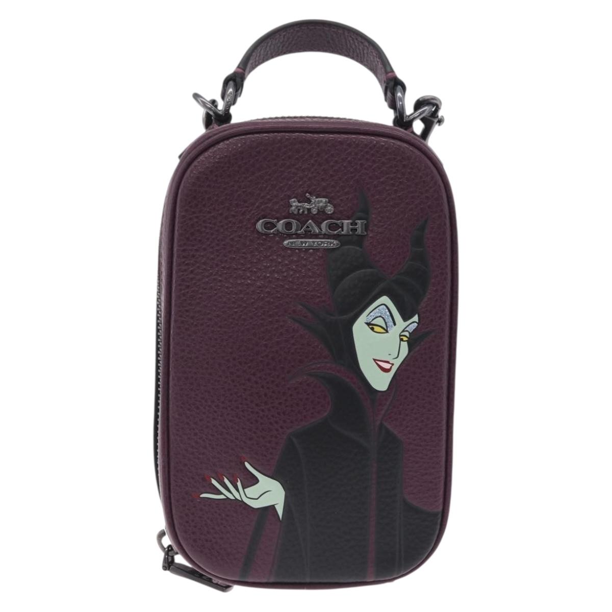 Coach ×Disney Maleficent Evaphone Cross Body Bag 2way Purple Auth 212736M