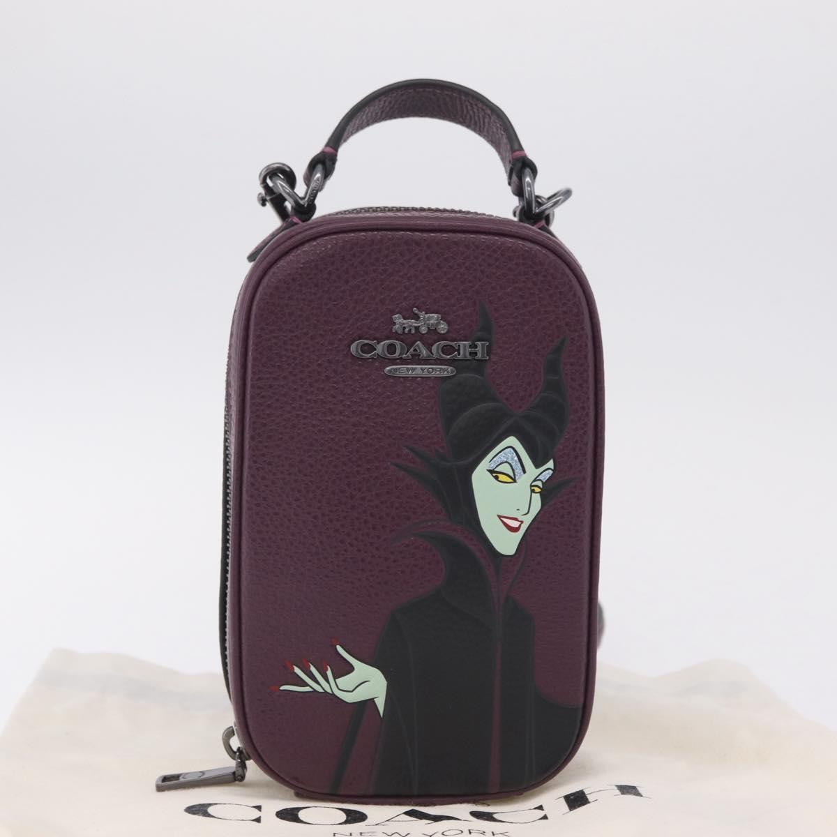 Coach ×Disney Maleficent Evaphone Cross Body Bag 2way Purple Auth 212736M