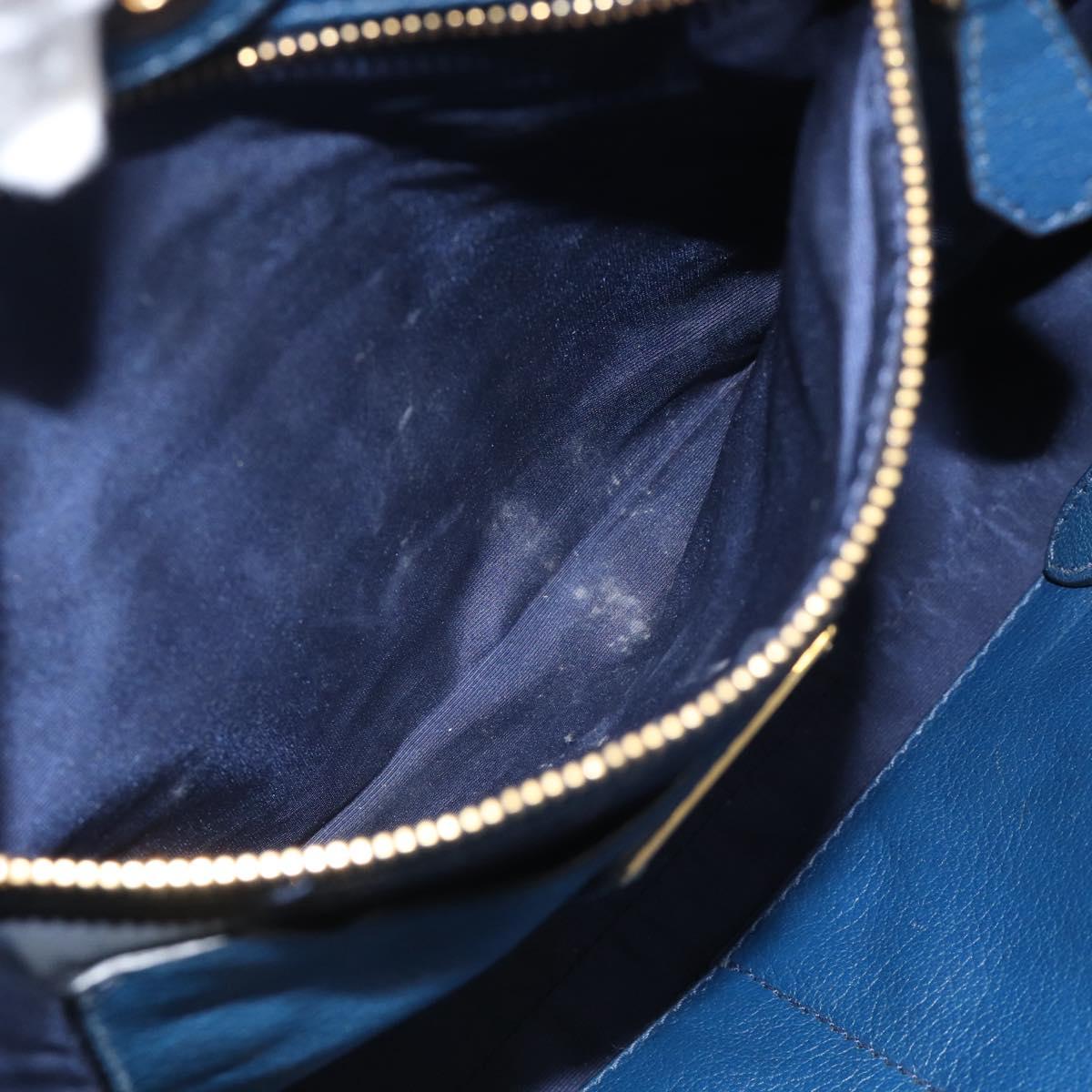 Miu Miu Hand Bag Leather 2way Blue Gold Auth 212738V