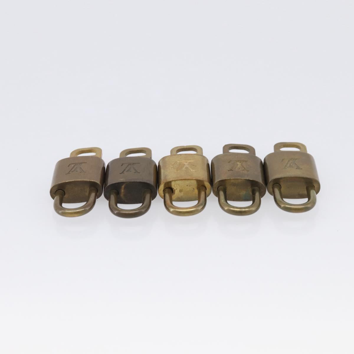 LOUIS VUITTON Padlock Metal 10 Set Gold Tone LV Auth 212740