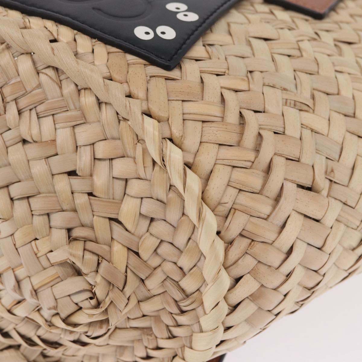 LOEWE x Studio Ghibli Soot Sprite Basket Bag Small Raffia Beige Auth 212755M