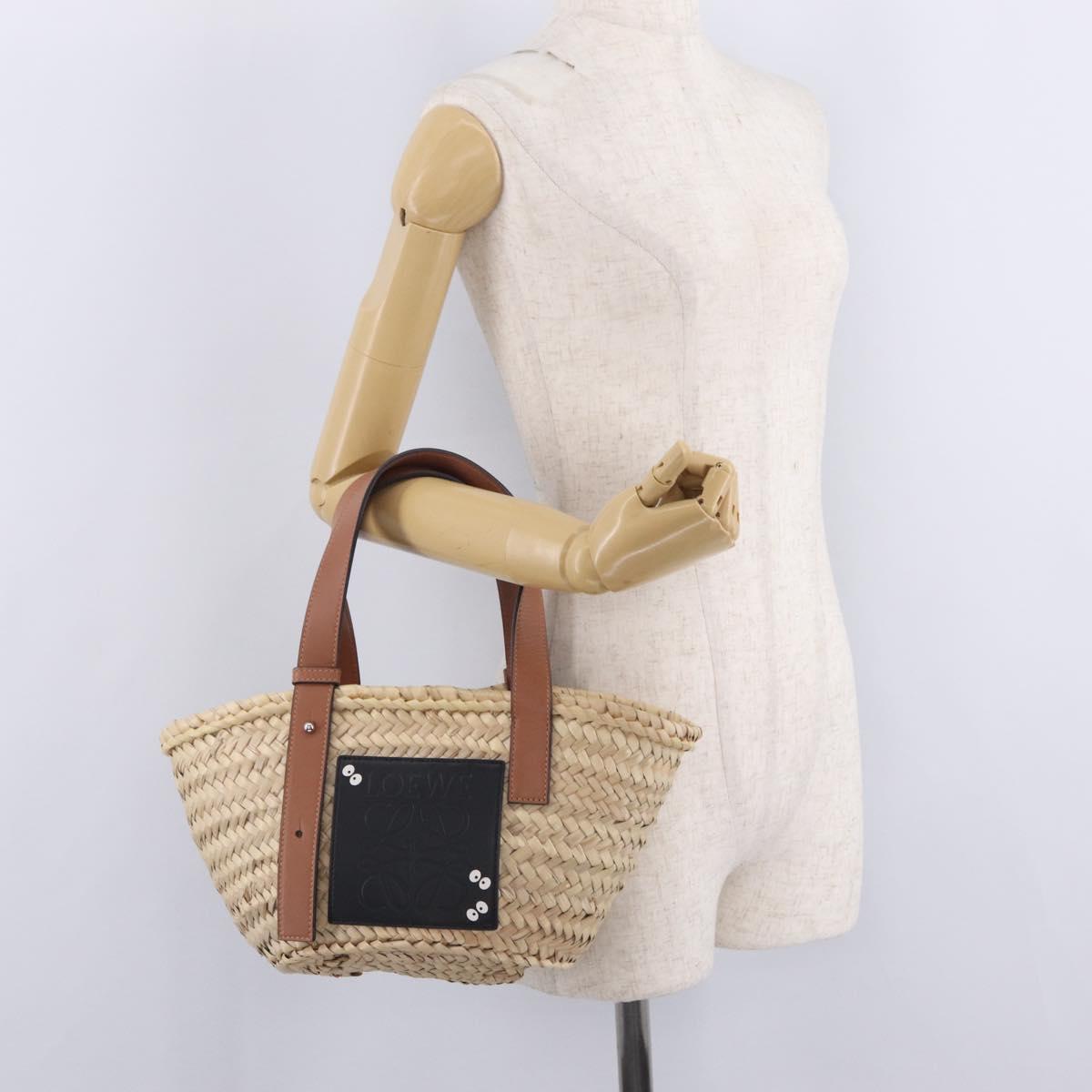 LOEWE x Studio Ghibli Soot Sprite Basket Bag Small Raffia Beige Auth 212755M
