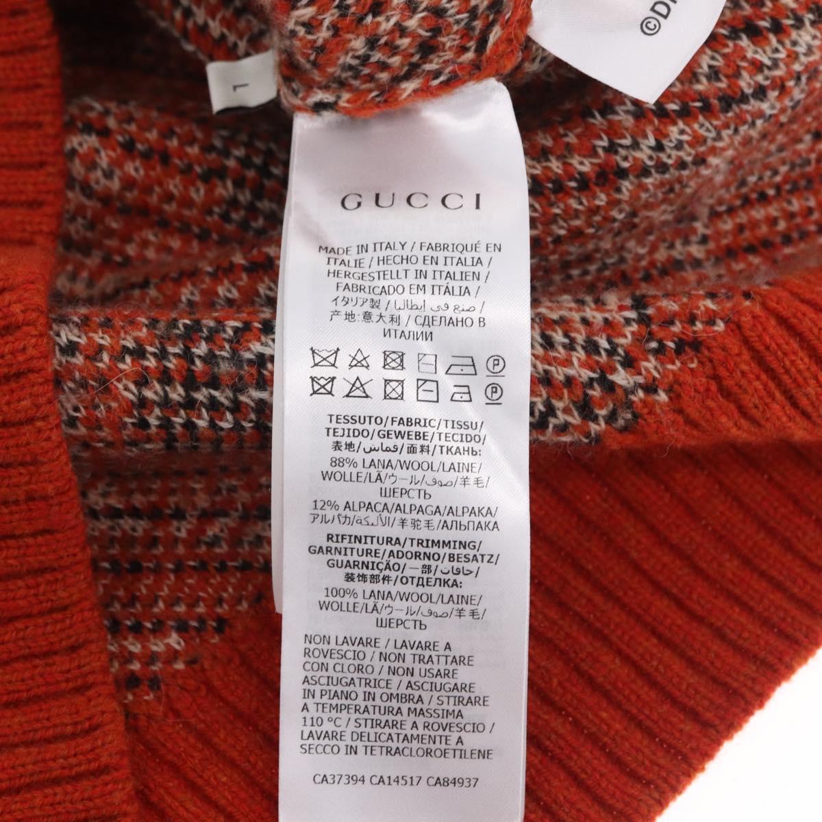 GUCCI x Disney Mickey Mouse Sweater Wool Orange Auth 212763M