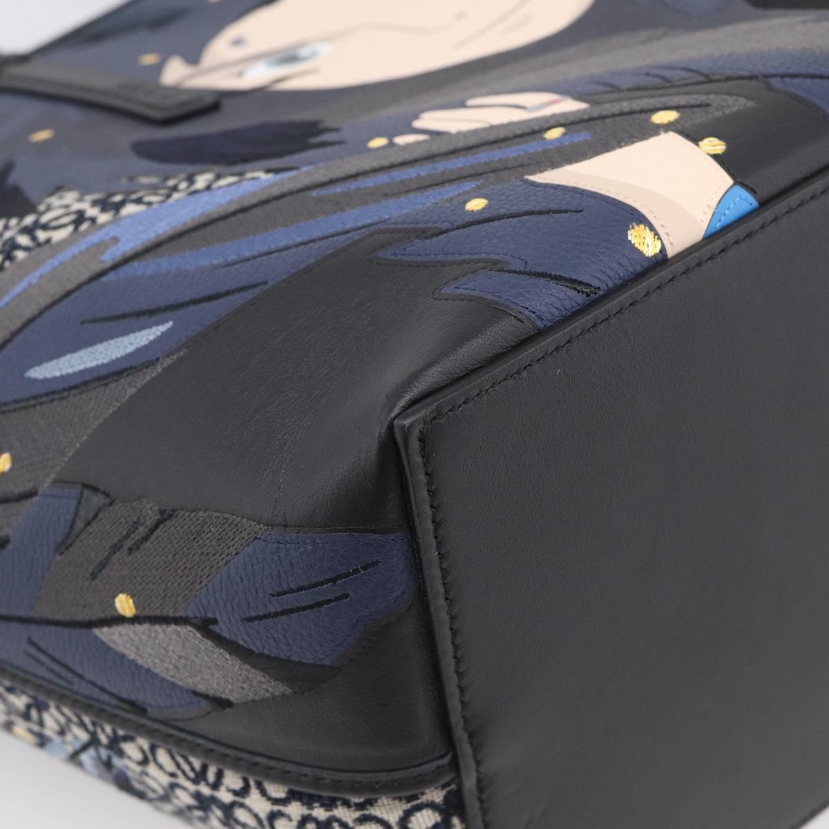 LOEWE x Studio Ghibli Howl Sophie Tote Bag Leather Canvas Black Auth 212784SM