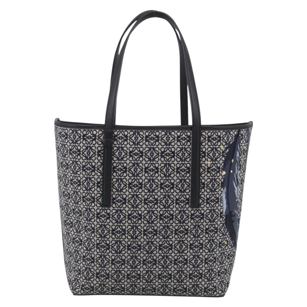 LOEWE x Studio Ghibli Howl Sophie Tote Bag Leather Canvas Black Auth 212784SM